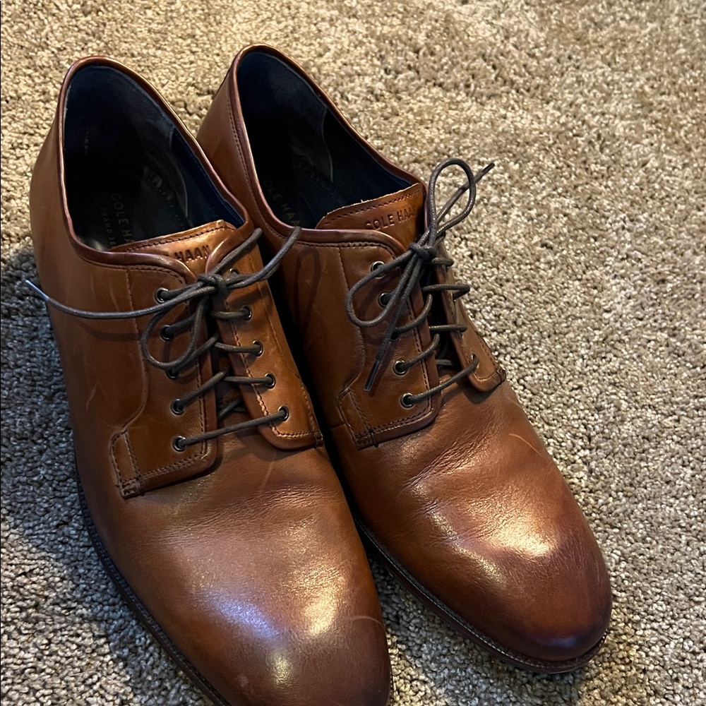 Cole Haan Brown Leather Oxford Shoes Timeless Style